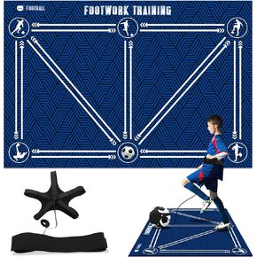 MIAOKE Soccer Training Mat, Football Footstep Training Mat, Soccer Train Mat for All Levels, Anti-Skid Soccer Footwork Training Mat,Equipment for All Ages to Improve Speed, Strength and Coordination