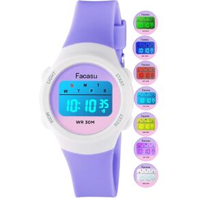 Digital Kids Watch for Girls Boys,Children's Watch Waterproof with Colorful Light Outdoor Sport Watch for Kids Girls Boys of Stopwatch Alarm 12H/24H(DarkGreen)