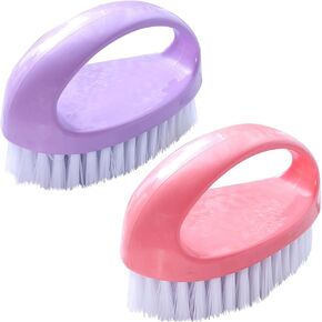 2 Pack Scrubbing Brushes for Cleaning, Heavy Duty Scrub Brush Nylon Stiff Bristles,Scrubber Cleaner Brush for Bathroom、Showe、Sink、Kitchen、Bathtub、Floor,Multi-Purpose Cleaning Brush -Small Size