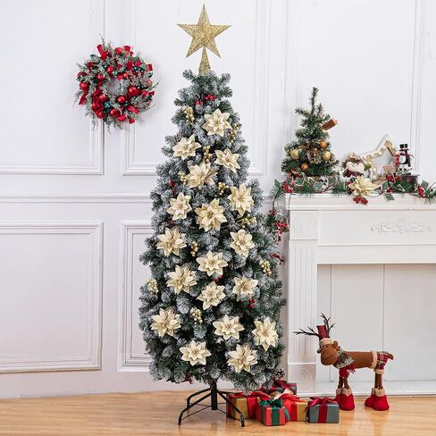 24 جهاز كمبيوتر شخصى 3 أنماط عيد الميلاد البونسيتة الزهور الحلي شجرة عيد الميلاد، 16 جهاز كمبيوتر شخصى زهور عيد الميلاد الاصطناعية و 8 حزمة يختار التوت الاصطناعي لعيد الميلاد عطلة ديكور الزفاف، الشمبانيا in Kuwait