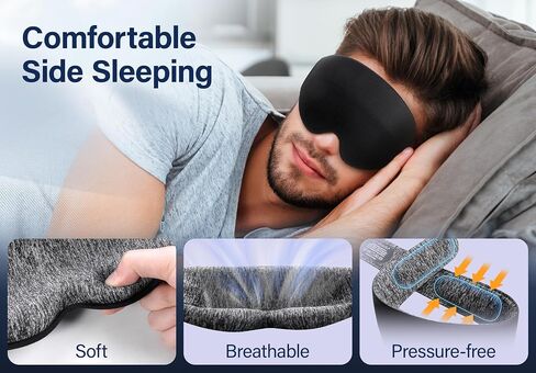 LC-dolida Sleep Mask, 3D Eye Mask for Sleeping with 100% Light Blocking for Men Women Sleeping Travel Cool Gadgets, Purple in Saudi Arabia