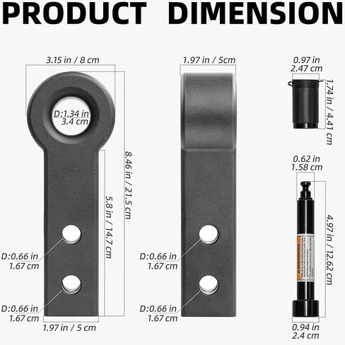 ALL-TOP Shackle Hitch Receiver for 2in Receiver, 79300Lbs MBS 11000Lbs WLL, Extreme Forged 3/4 D-Ring Included, with Trailer Lock in Kuwait