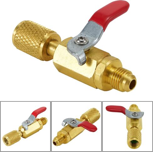 ThreeH 3PCS R12 R22 Shut Valves Air Conditioning Refrigerant Brass 1/4 SAE On-off Valve for AC HVAC Refrigeration Straight Ball Valve in Saudi Arabia