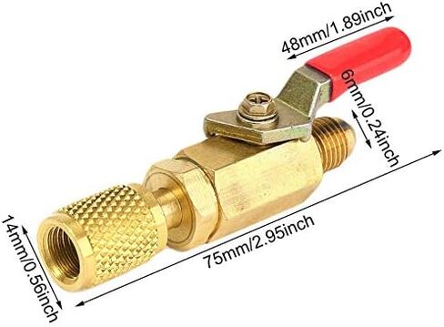 ThreeH 3PCS R12 R22 Shut Valves Air Conditioning Refrigerant Brass 1/4 SAE On-off Valve for AC HVAC Refrigeration Straight Ball Valve in Saudi Arabia