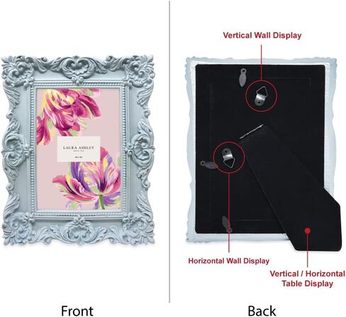 إطار صورة من الراتنج مصنوع يدويًا من Laura Ashley مقاس 11 × 14، أسود مزخرف يدويًا، حامل على الحائط، ديكور منزلي بتصميم زهور مزخرف، معرض صور، فن، المزيد (أسود، 11 × 14 (مطفأ 8 × 10)) in Kuwait