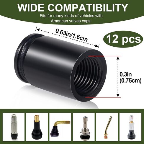 PAGOW 4 Pcs Bullet Shaped Valve Stem Caps, Metal Tire Valve Cap, Aluminum Alloy Replacement Tire Valve Cap, Dustproof Air Caps for Cars, Bike, Motorcycle, Truck (Black) in Saudi Arabia