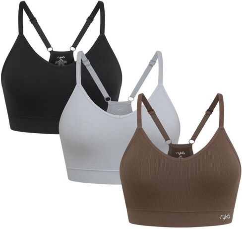 Ryka Ashley Seamless v-Neck Cami Sports Bra, 3 Pack in Saudi Arabia