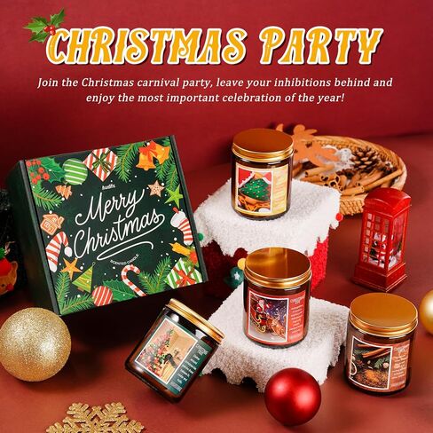 شمعة عيد الميلاد | شمعة شجرة عيد الميلاد، شمعة معطرة للمنزل، هدايا شموع عيد الميلاد - هدايا عيد الميلاد لعطلة الشتاء للنساء والرجال - شموع برطمان للعلاج العطري سعة 7 أونصة in Kuwait