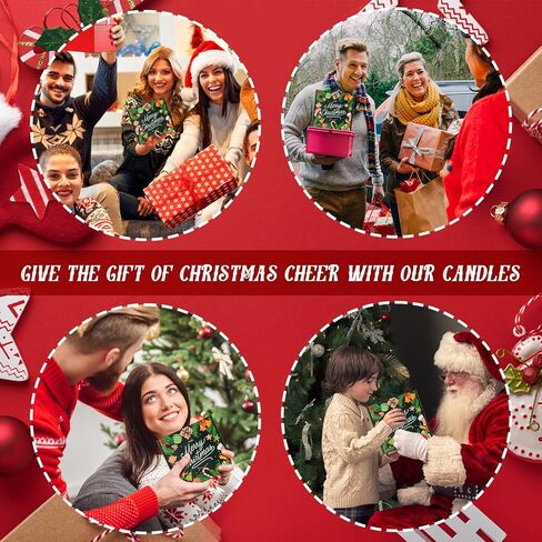 شمعة عيد الميلاد | شمعة شجرة عيد الميلاد، شمعة معطرة للمنزل، هدايا شموع عيد الميلاد - هدايا عيد الميلاد لعطلة الشتاء للنساء والرجال - شموع برطمان للعلاج العطري سعة 7 أونصة in Kuwait