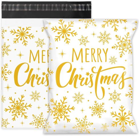 Whaline 100Pcs Winter Snowflake Poly Mailer 10 x 13 Inch Red Black Buffalo Plaid Mailing Bags Self-Sealing Plastic Packaging Envelope Bags for Christmas Small Business in Saudi Arabia