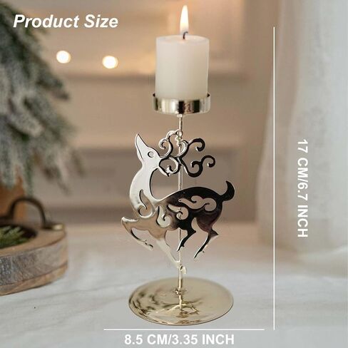 2 Pack Candle Holders Christmas Decor,Gold Tree Candlestick for Taper Table Centerpiece Festive Ornaments Mantel Home in Saudi Arabia