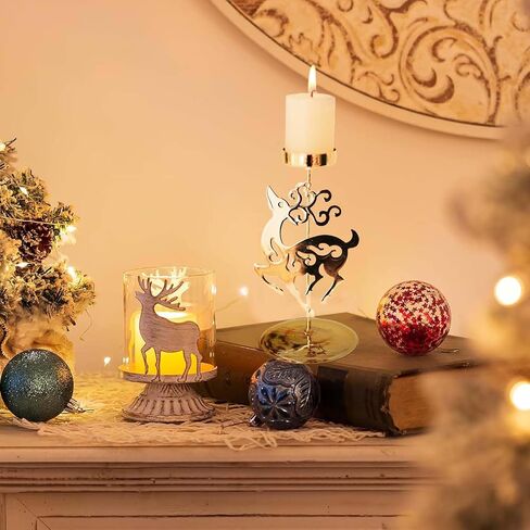2 Pack Candle Holders Christmas Decor,Gold Tree Candlestick for Taper Table Centerpiece Festive Ornaments Mantel Home in Saudi Arabia
