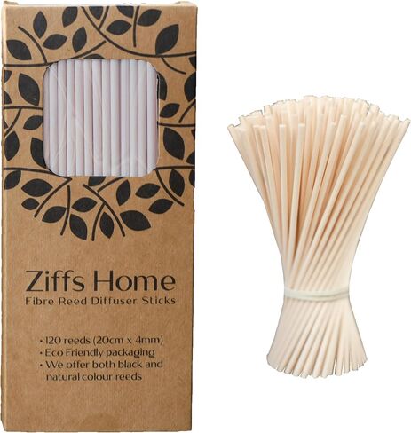 Ziffs Home® 120pcs Black Fibre Reed Diffuser Sticks - 20cm/7.87in x 4mm/0.16in - Thick Diffuser Reeds Sticks - Diffuser Sticks for Diffuser Oils Fragrance Refill - Fibre Reeds for Diffusers in Saudi Arabia