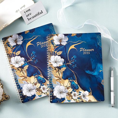 2025 Planner - Planner 2025, JAN 2025 - DEC 2025, 8.9" x 11.5", Planner 2025 Weekly And Monthly, Spiral Bound, 12 Months, Black in Saudi Arabia