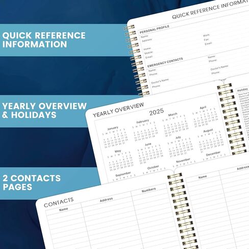 2025 Planner - Planner 2025, JAN 2025 - DEC 2025, 8.9" x 11.5", Planner 2025 Weekly And Monthly, Spiral Bound, 12 Months, Black in Saudi Arabia