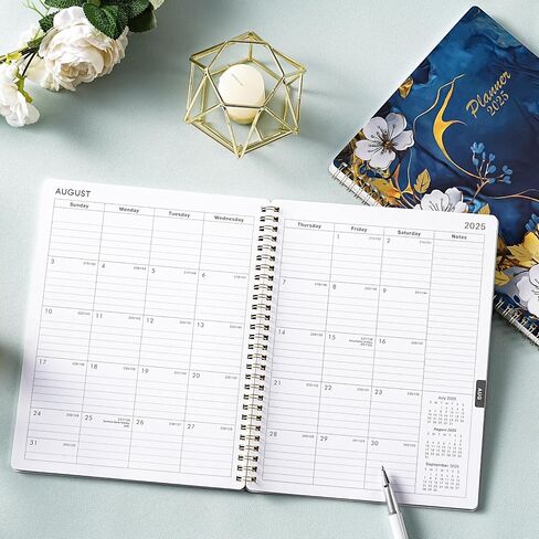 2025 Planner - Planner 2025, JAN 2025 - DEC 2025, 8.9" x 11.5", Planner 2025 Weekly And Monthly, Spiral Bound, 12 Months, Black in Saudi Arabia
