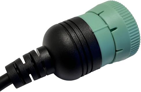 OBD to Type 2 Green 9pin J1939 and 6pin J1708 Split Y Cable for Diesel Truck Diagnostics Adapter, 2-in-1 6 Pin+9 Pin OBD2 Cable Connector Fit for Heavy Duty Truck in Kuwait