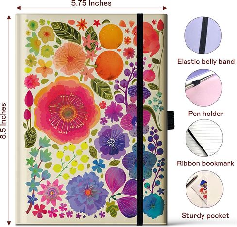 Elena Essex Journal for Women Men / 160 Pages/College Ruled Notebook / A5 Notebook with thick 160 Gsm Paper/Hardcover Journals for Writing/Cute Notebook/Notebook for Work & Notetaking in Saudi Arabia