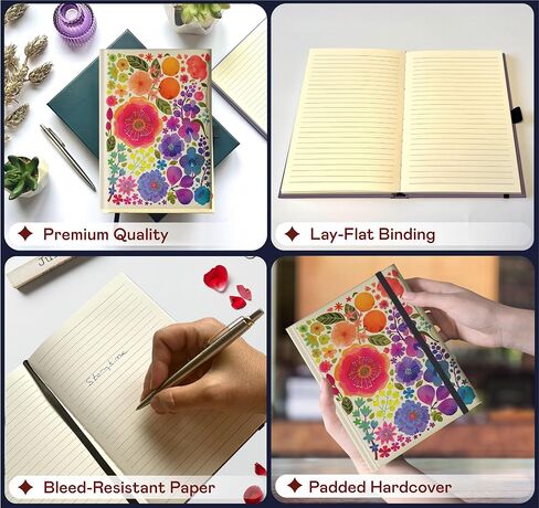 Elena Essex Journal for Women Men / 160 Pages/College Ruled Notebook / A5 Notebook with thick 160 Gsm Paper/Hardcover Journals for Writing/Cute Notebook/Notebook for Work & Notetaking in Saudi Arabia