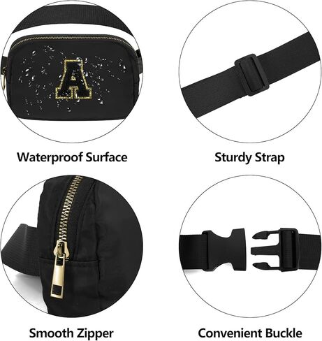 Birthday Gifts Initial Letter Waist Pack Personalized Gift for 8 9 10 11 12 Year old Girls Teen Cute Gifts Mini Small Pack Black Letter B in Saudi Arabia