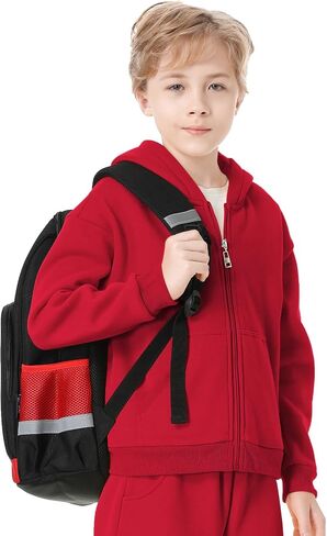 QBK Kids Brushed Fleece Zip-Up Hooded Sweatshirt Hoodie for Boys or Girls 3-14 Years in Saudi Arabia