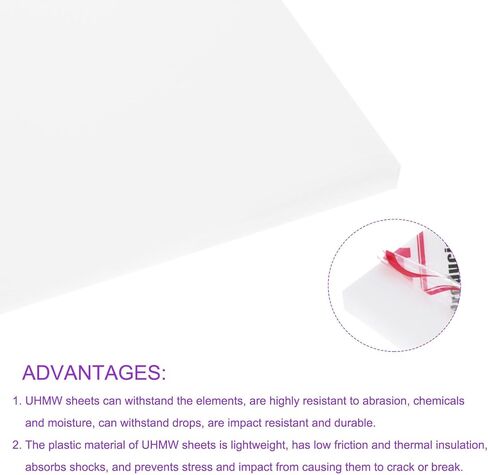 DMiotech 6 x 12 x 0.1 Inch Plastic UHMW Sheets, Ultra High Molecular Weight Polyethylene, Opaque Black Polyethylene Board for Automotive, Chemical, Manufacturing, DIY Home Kitchen in Saudi Arabia
