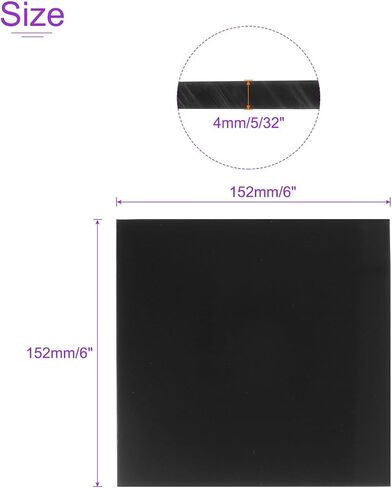 DMiotech 6 x 12 x 0.1 Inch Plastic UHMW Sheets, Ultra High Molecular Weight Polyethylene, Opaque Black Polyethylene Board for Automotive, Chemical, Manufacturing, DIY Home Kitchen in Saudi Arabia