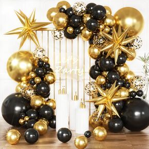 Black Silver Balloons Arch Kit,Metallic Silver Black White Balloon Garland with Disco Ball Balloons for Disco Party Men Birthday Decorations Halloween New Years Party Decorations