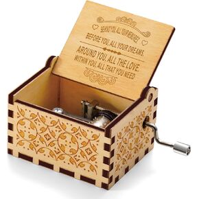 Inspirational Gifts for Women, Personalized Mothers Day Birthday Graduation Friendship Appreciation Gifts, Unique Engraved Wooden Music Box Gift Idea for Her Best Friend Female