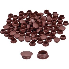 uxcell 300Pcs Screw Hole Plugs, 12mm(1/2") Dia Plastic Round Button Plugs Snap in Locking Hole Covers Flush Type Caps for Furniture Cabinet, Black