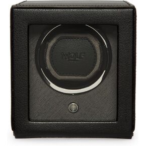 Wolf Cub Single Watch Winder with Glass Cover, Pink - Secure Fit with Patented Lock-in Dynamic Cuff - Accommodates All Wrist Sizes - Vegan Leather - Includes Universal Adapter