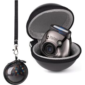 Adorable Hard EVA Case Compatible with Fujifilm Instax Pal, Instax Pal Mini Camera Case with Wrist Band - Round Blue