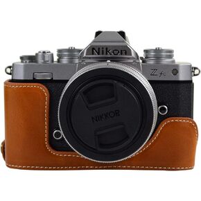MUZIRI KINOKOO ZFC Case PU Leather Protective Camera Case Cover- Compatible for NIKON Z fc/Zfc and 16-50mm f/3.5-6.3 or 28mm f/2.9 SE Lens - Coffee