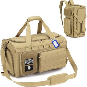 Duffle Bag for Travel Large Duffle Backpack Deployment Bag with Backpack Straps 3 In 1 Tactical Military Backpack with Shoe Compartment Football Weekender Gym Bag for Overnight Traveling Sport