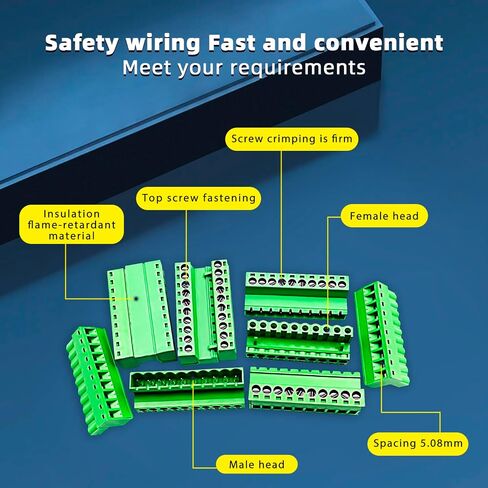Total 24 Pairs 8pairs-2Pin 8pairs-3Pin 4pairs-4Pin 4pairs-5Pin 5.08mm Pitch DIY PCB Mount Screw Terminal Block Connector in Saudi Arabia