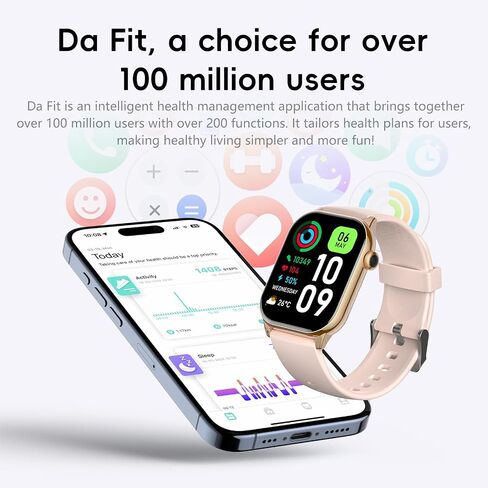 Fitness Tracker, Smart Watch, Blood Pressure Monitor Watch, 2" HD Color Touchscreen with Heart Rate Monitor, Sleep Tracker IP68 Waterproof, GPS, Activity Tracker for Women Men (Grey) in Saudi Arabia
