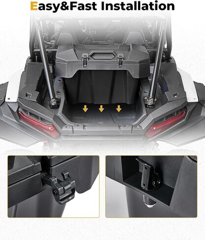 KEMIMOTO 2024/2025+ XP 1000 صندوق شحن خلفي 55QT متوافق مع 2024/2025+ Polaris RZR XP 1000/4 1000 صندوق تخزين UTV صندوق سرير خلفي من البولي بروبيلين مزلاجين قابلين للقفل استبدال OEM 2884525 in Saudi Arabia