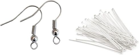 Earring Making Supplies, Ear Wires, Head Pins, One Step Looper, DIY Earring Kit (Looper Tool, Headpins 144, Earring Wires 144) in Saudi Arabia