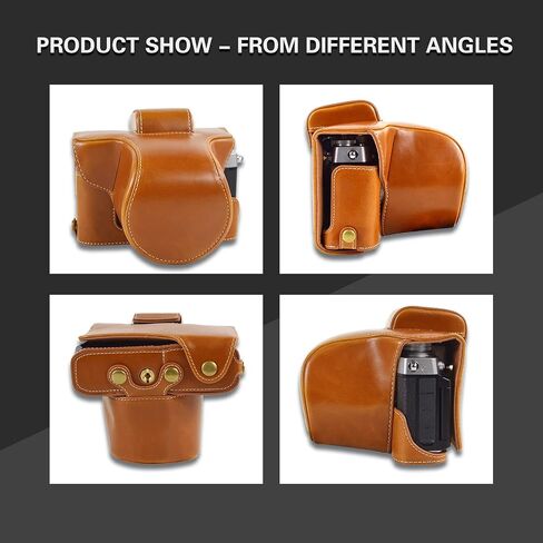 MUZIRI KINOKOO ZFC Case PU Leather Protective Camera Case Cover- Compatible for NIKON Z fc/Zfc and 16-50mm f/3.5-6.3 or 28mm f/2.9 SE Lens - Coffee in Kuwait