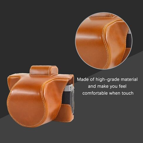 MUZIRI KINOKOO ZFC Case PU Leather Protective Camera Case Cover- Compatible for NIKON Z fc/Zfc and 16-50mm f/3.5-6.3 or 28mm f/2.9 SE Lens - Coffee in Kuwait