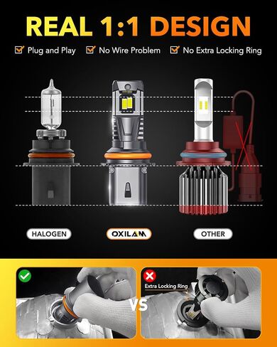 مجموعة مصابيح LED OXILAM H11 9005، 56000LM 700% أكثر سطوعًا 6500K أبيض بارد، 9005/HB3 شعاع عالٍ H11/H9/H8 بديل شعاع منخفض، حزمة من 4 قطع، قطعتان من مصابيح LED H11 وقطعتان من مصابيح LED 9005 in Saudi Arabia