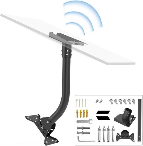 Starlink Gen 3 Mount,Compatible with Starlink Standard V3 for Starlink Gen 3 Standard Dish Antennas,Starlink Standard V3 Roof Mount Adapter for Pole Mounting,Wall Mounting(Black) in Saudi Arabia