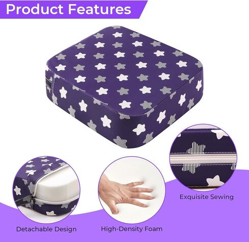 Toddler Booster Seat for Dining Table, Adjustable Seat Belts Booster Seat for Kitchen Chair, Strong Support Booster Seat Cushion, PU Easy Cleaning Detachable Portable Travel Booster (Black Dinosaur) in Kuwait