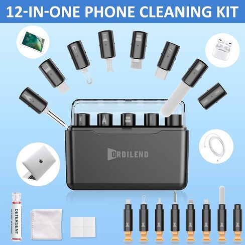 iPhone Cleaning Kit for Charging Port Cleaner, Multi-Tool iPhone Cleaner Repair Lightning Cables, Phone Cleaning Kit for iPhone, iPad, Connectors, Speaker, Airpod Cleaner Kit, Light Blue in Saudi Arabia