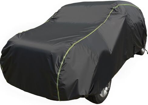 J&J Heavy Duty car Cover,300D&Soft Lining,Driver&Trunk Zipper,Withstand Wind,Car Cover Waterproof All Weather,Protect Vehicle Painting,Car Covers for Automobiles (SUV/Jeep, Sliver-D7) in Saudi Arabia