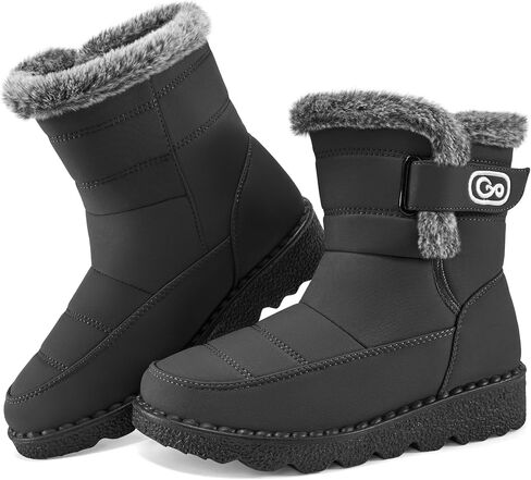 Womens Winter Snow Boots With Warm Fur Lining Comfortable Booties Non Slip Waterproof Outdoor Shoes in Saudi Arabia