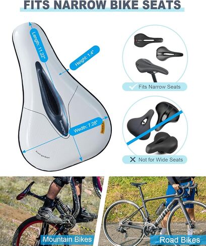 Bike Seat Cushion with Knob Adjustment, Gel Bike Seat Cover, Stationary Bicycle Seat Cushion Padding with Rain Cover in Saudi Arabia