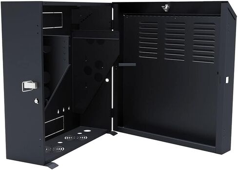 NavePoint 6U Vertical Server Rack Enclosure, Low Profile, 27.5" Deep, Max Weight Capacity 132lbs - 6U Network Cabinet Vertical Wall Mount, Perforated, Black in Saudi Arabia