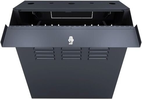 NavePoint 6U Vertical Server Rack Enclosure, Low Profile, 27.5" Deep, Max Weight Capacity 132lbs - 6U Network Cabinet Vertical Wall Mount, Perforated, Black in Saudi Arabia