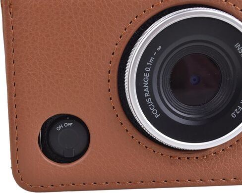 Rieibi Mini EVO Case - Vintage PU Leather Protective Bag for Fuji Instax Mini EVO Instant Camera - Removable Case with Adjustable Shoulder Strap Battery Charging Port - Black in Saudi Arabia